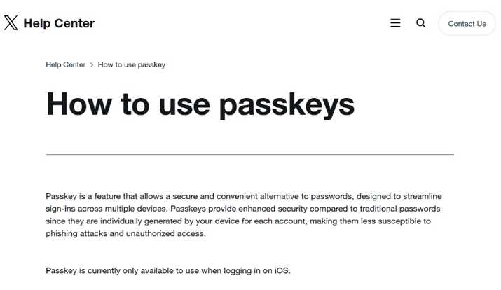 嘉祥苹果维修店铺分享iOS用户如何通过通行密钥(Passkey)登录 